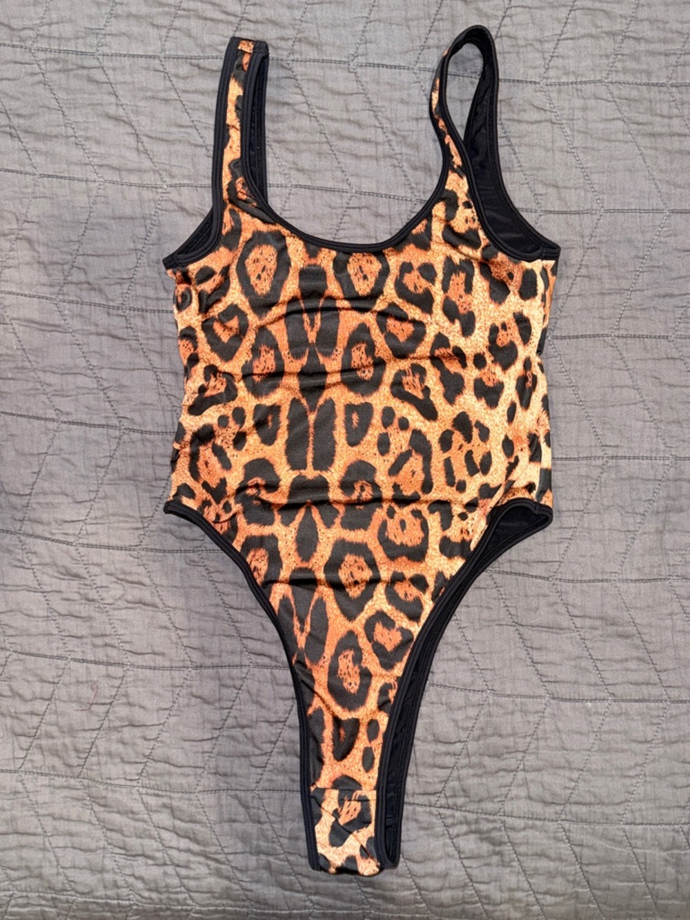 Hamade Polewear high cut leopard bodysuit